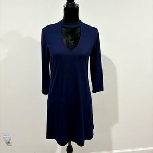 C Classic Midnight Blue 3/4 Length Sleeve Dress